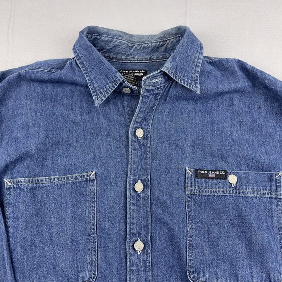 Polo Jeans Ralph Lauren Other - Polo Jeans Co Ralph Lauren  Vintage Button Up Denim Shirt Jacket Mens Size L